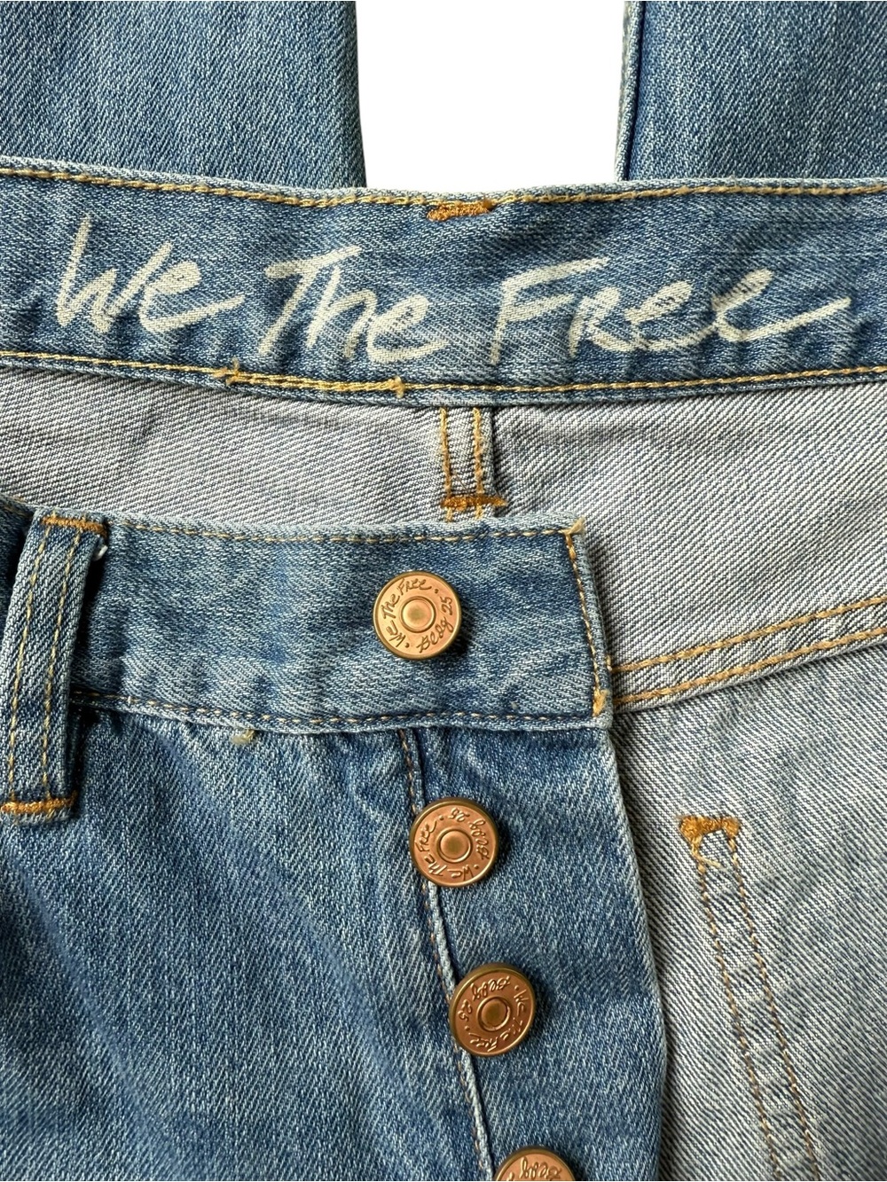 Free People We The Free High-Rise Button-Fly Boyfriend Jeans Size 30 - Picture 2 of 13